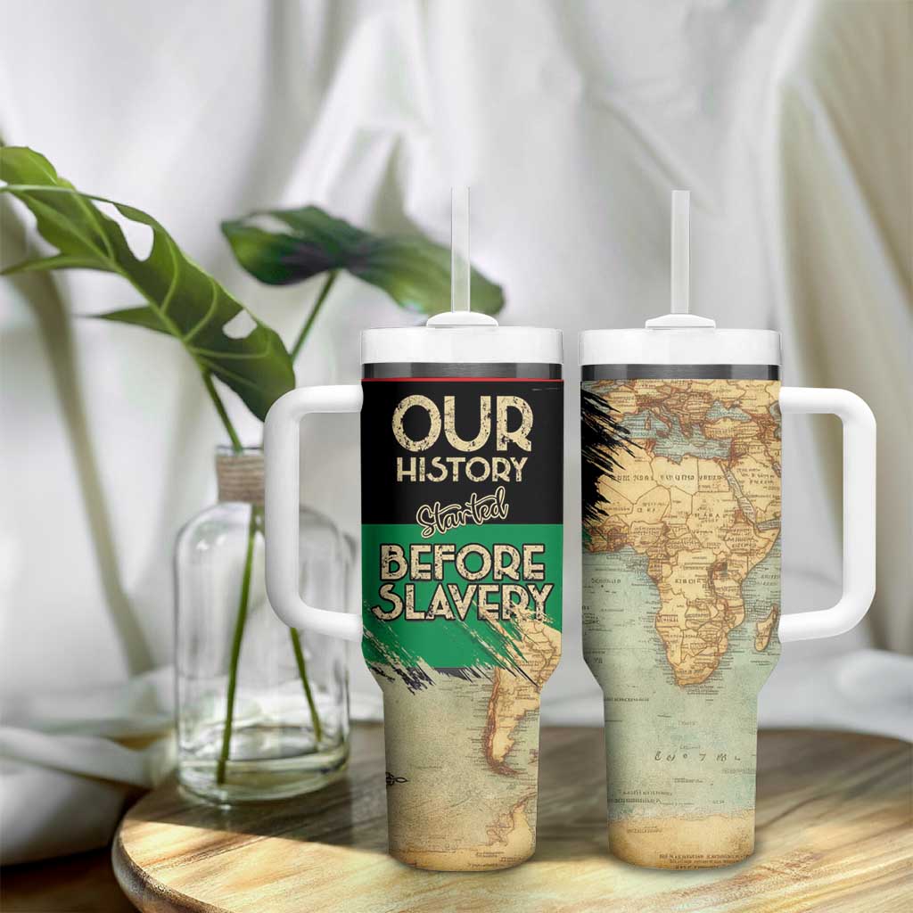 Pan-African Flag Day Tumbler With Handle African Map - Vintage Style LT15