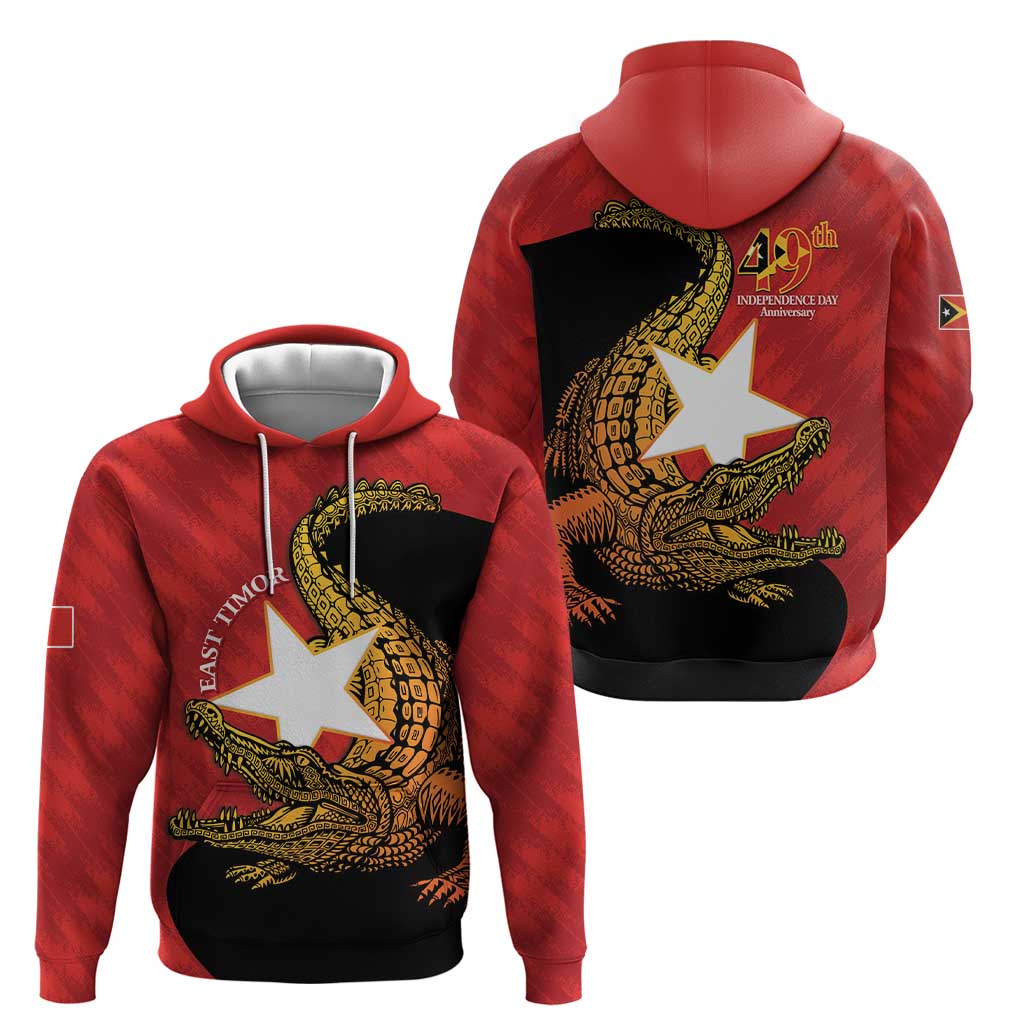 East Timor Independence Day Hoodie 49th Anniversary - Crocodile Curve Style LT15