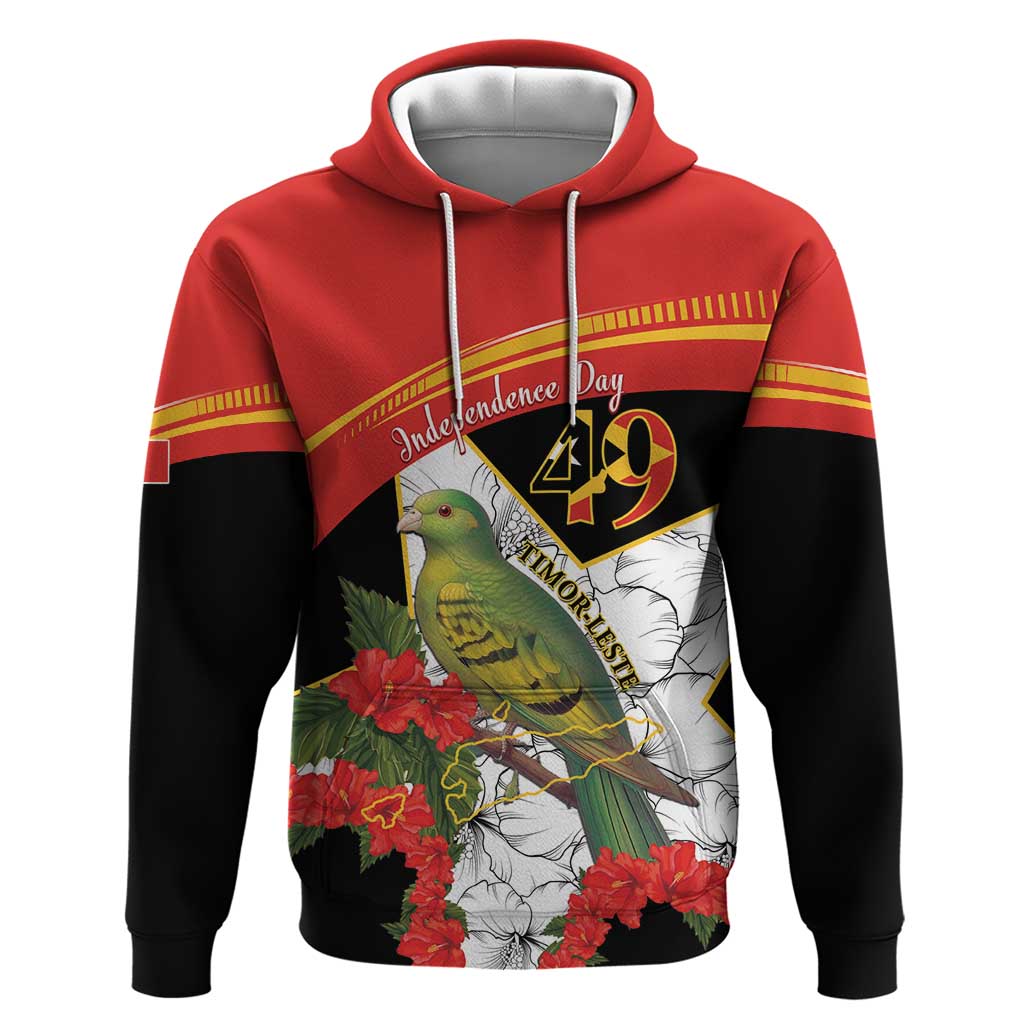 Personalised East Timor Independence Day Hoodie Timor Pigeon Mix Hibiscus Pattern LT15