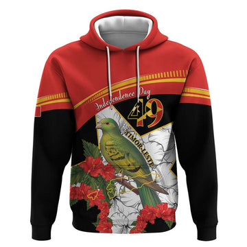 Personalised East Timor Independence Day Hoodie Timor Pigeon Mix Hibiscus Pattern LT15