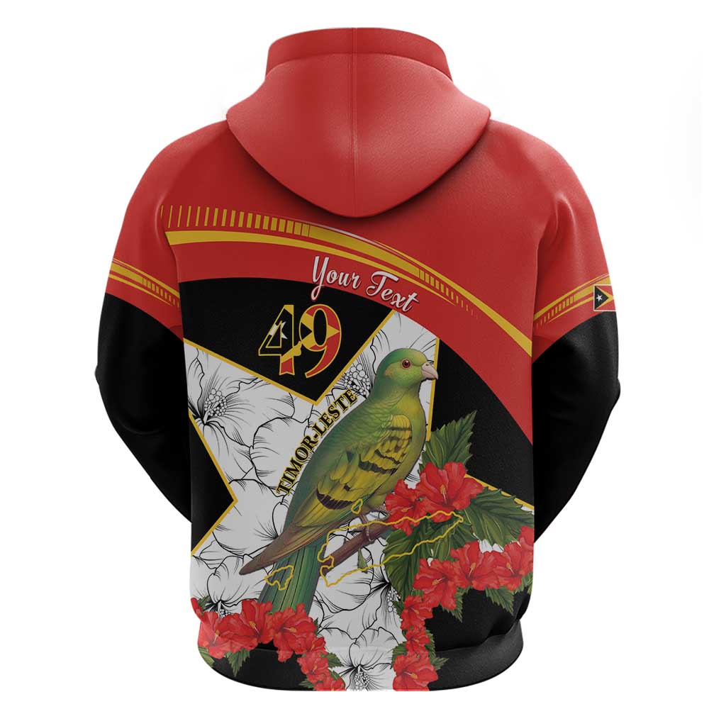 Personalised East Timor Independence Day Hoodie Timor Pigeon Mix Hibiscus Pattern LT15