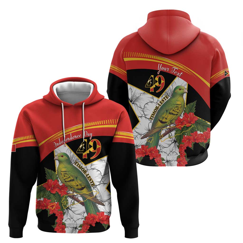 Personalised East Timor Independence Day Hoodie Timor Pigeon Mix Hibiscus Pattern LT15