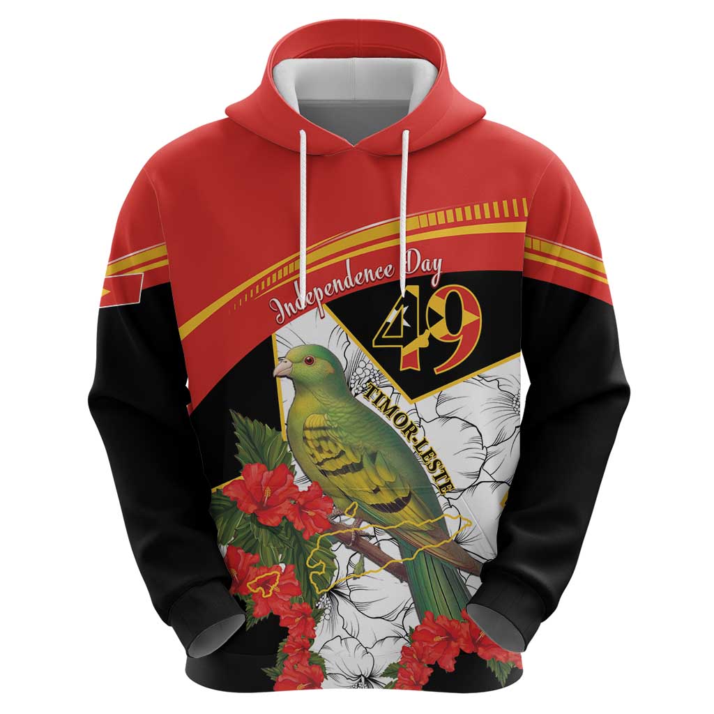 Personalised East Timor Independence Day Hoodie Timor Pigeon Mix Hibiscus Pattern LT15
