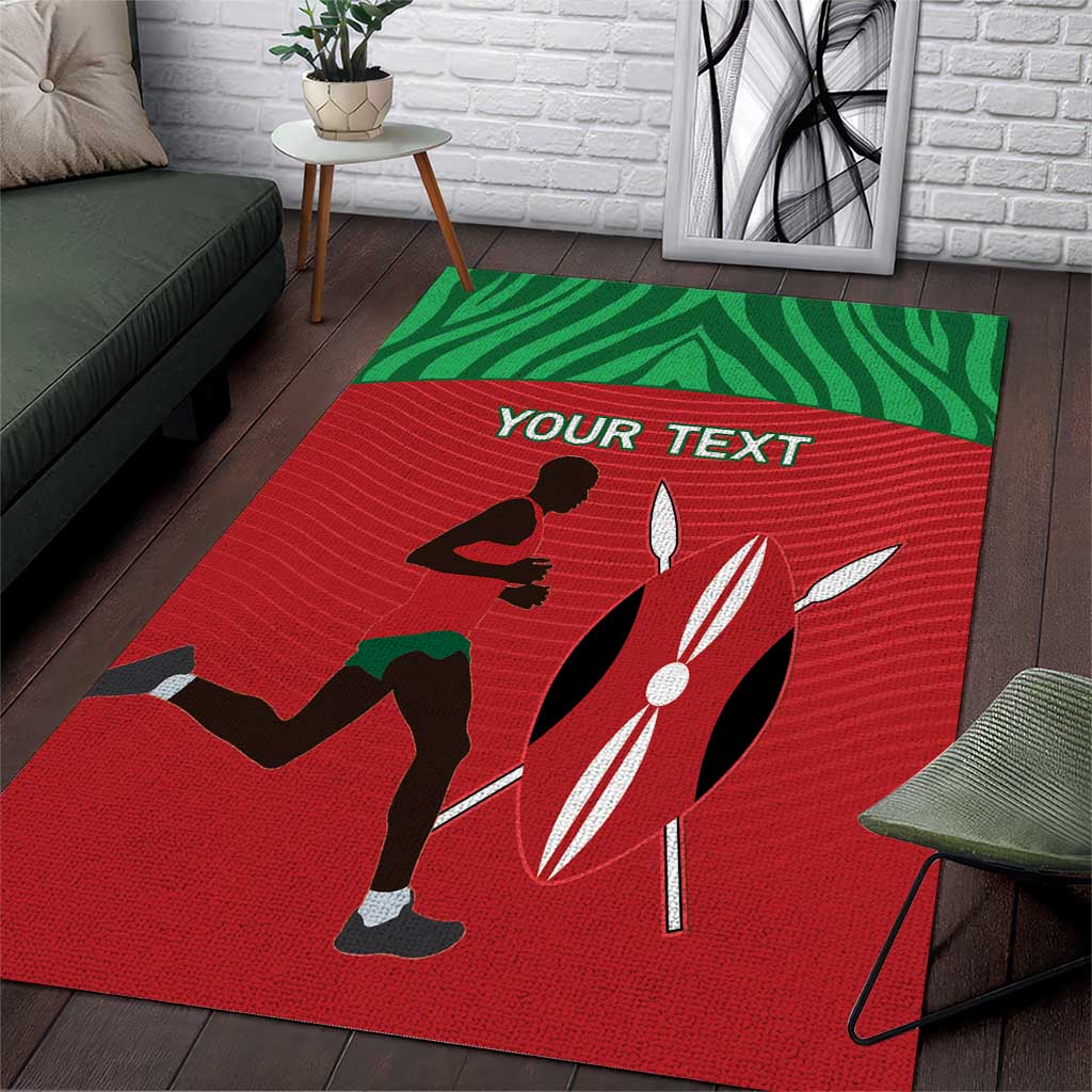 Custom Afro Athletics Kenya Area Rug Kenyan Runner - Maasai Shield LT15
