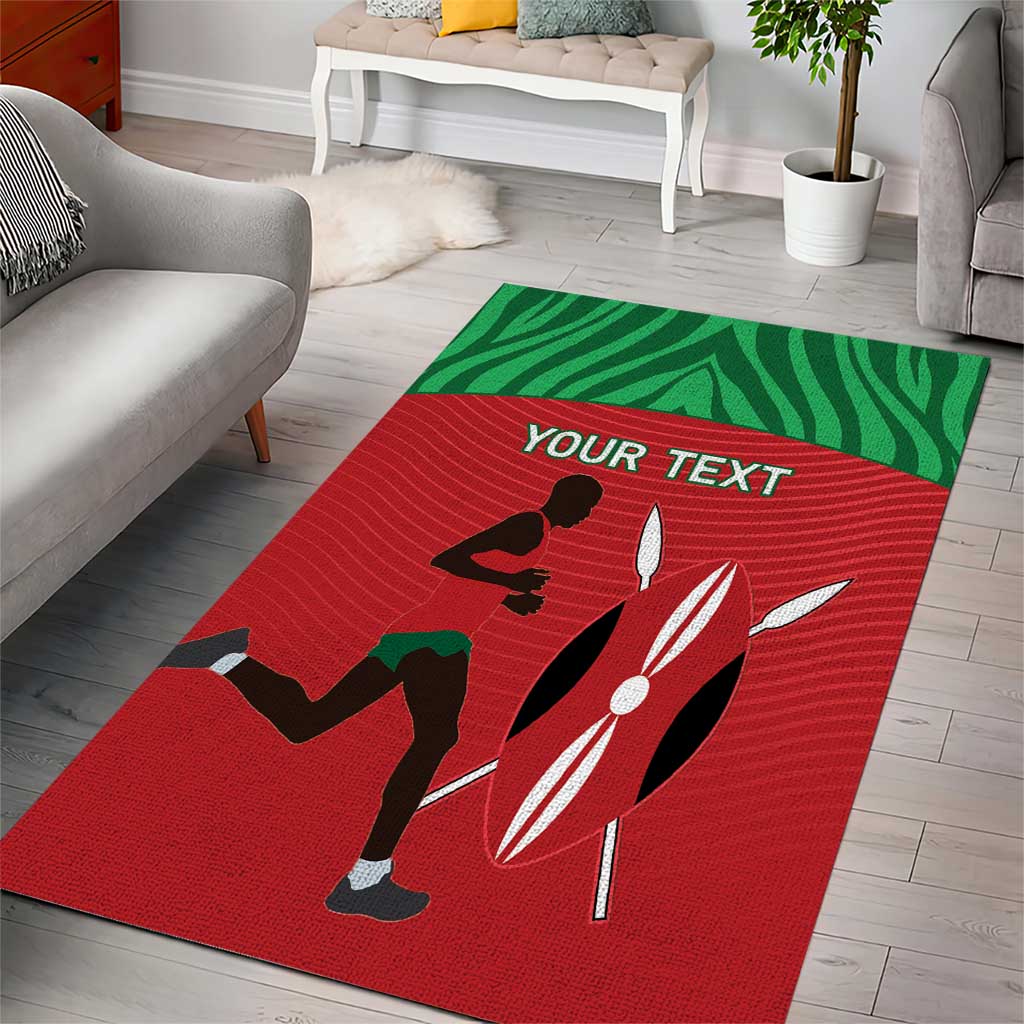 Custom Afro Athletics Kenya Area Rug Kenyan Runner - Maasai Shield LT15