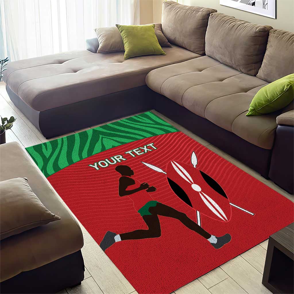 Custom Afro Athletics Kenya Area Rug Kenyan Runner - Maasai Shield LT15