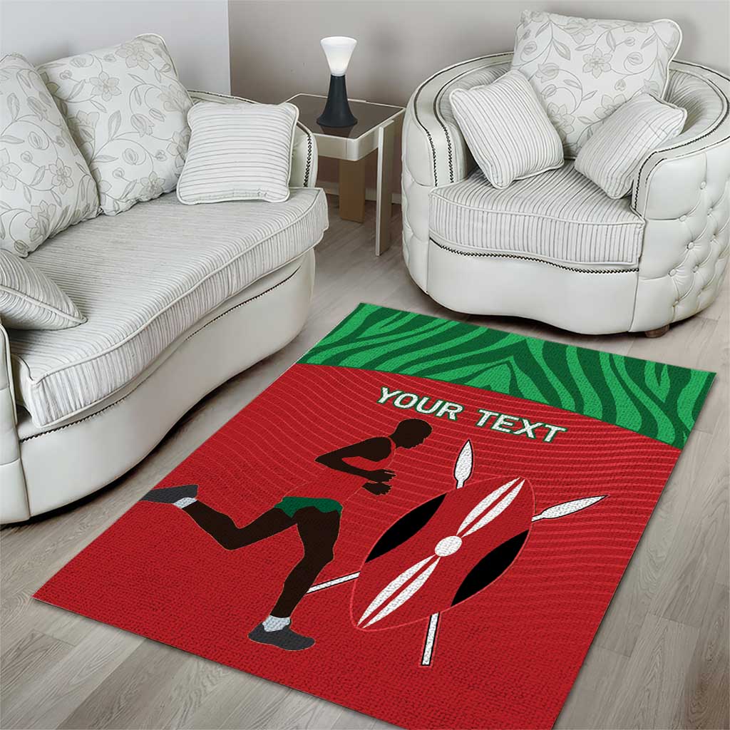 Custom Afro Athletics Kenya Area Rug Kenyan Runner - Maasai Shield LT15