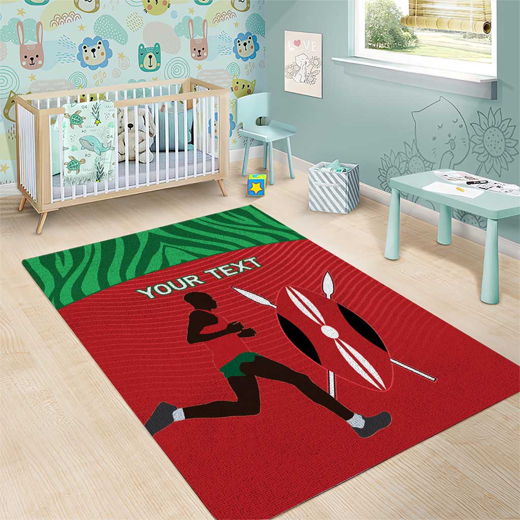 Custom Afro Athletics Kenya Area Rug Kenyan Runner - Maasai Shield LT15