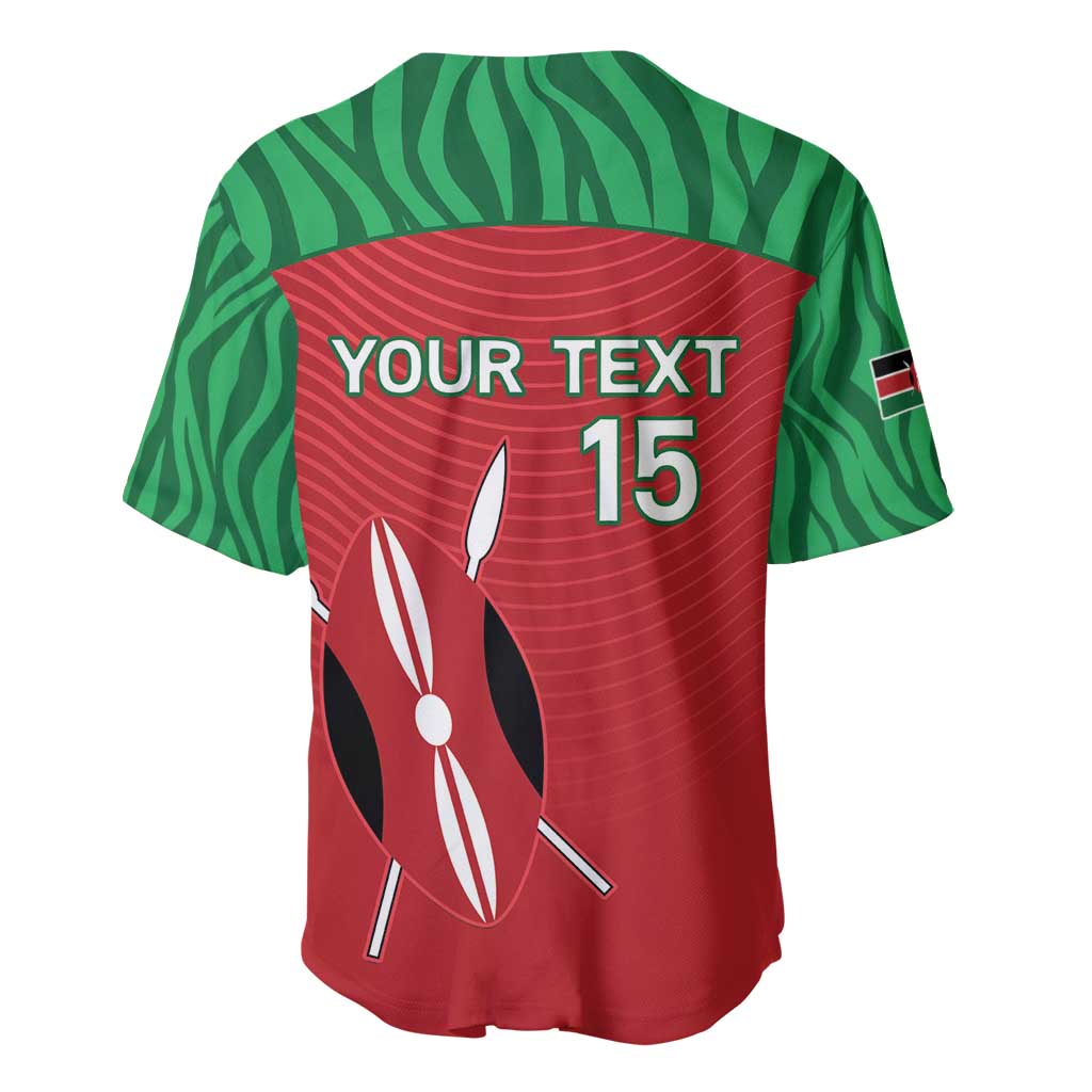 Custom Afro Athletics Kenya Baseball Jersey Kenyan Runner - Maasai Shield LT15