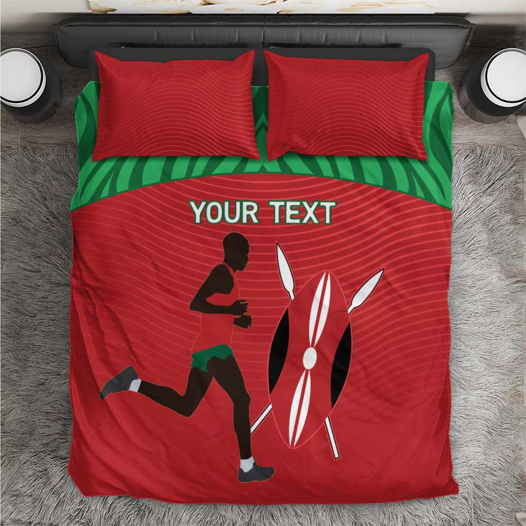 Custom Afro Athletics Kenya Bedding Set Kenyan Runner - Maasai Shield LT15