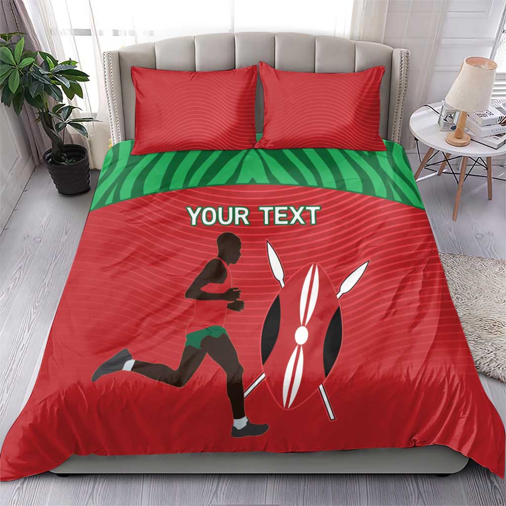 Custom Afro Athletics Kenya Bedding Set Kenyan Runner - Maasai Shield LT15