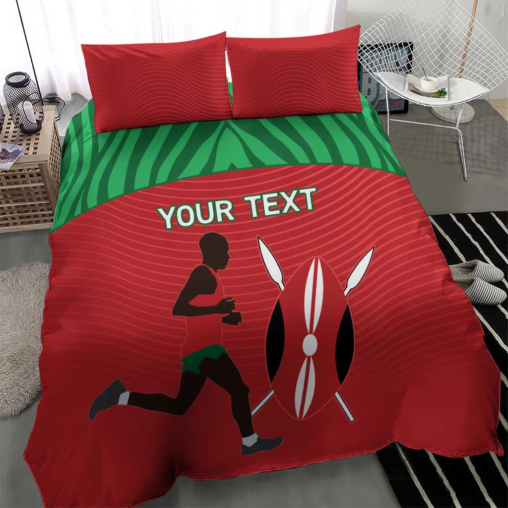 Custom Afro Athletics Kenya Bedding Set Kenyan Runner - Maasai Shield LT15