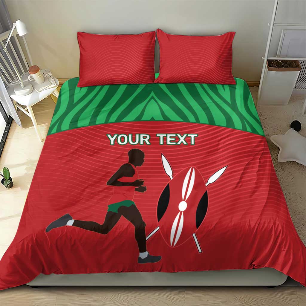Custom Afro Athletics Kenya Bedding Set Kenyan Runner - Maasai Shield LT15