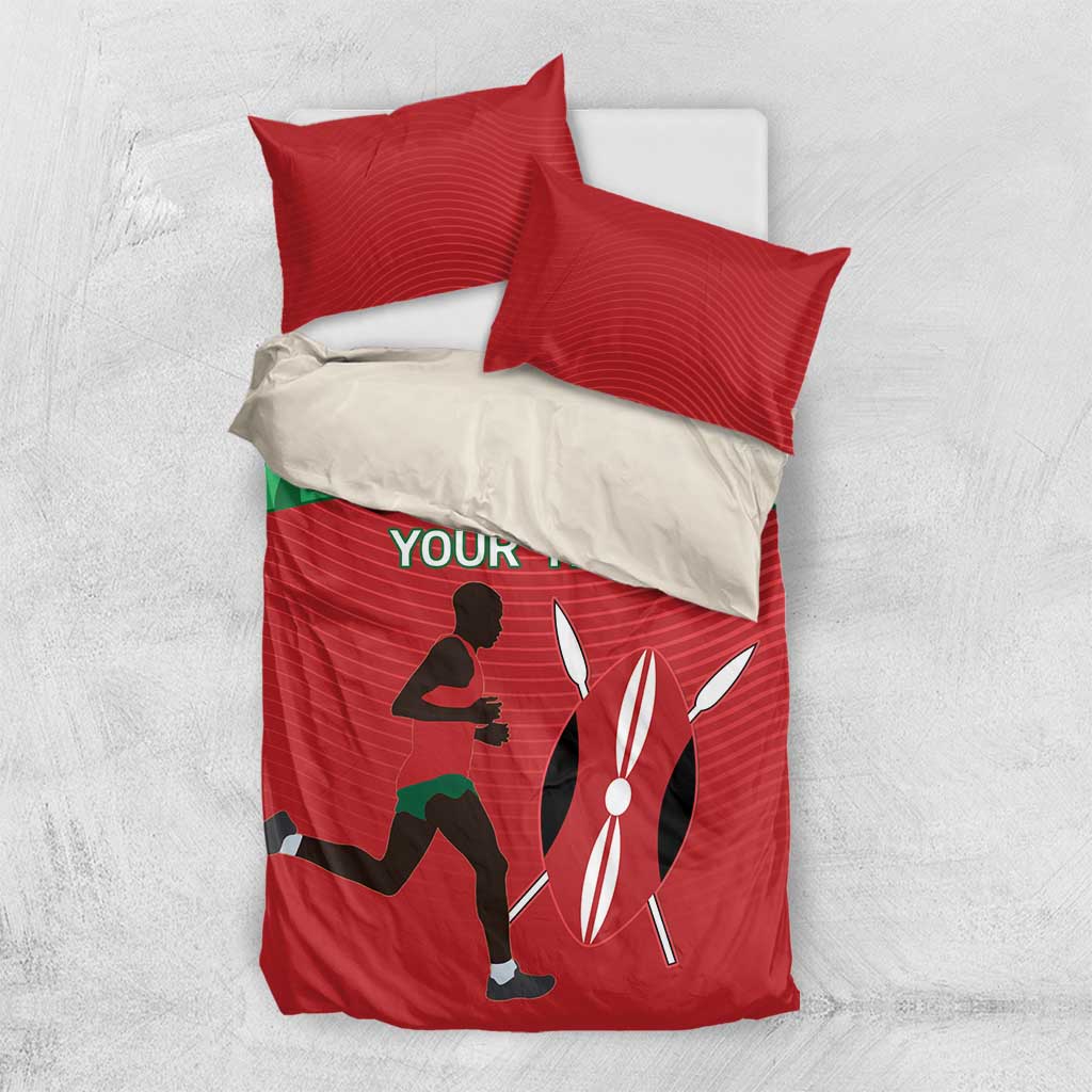 Custom Afro Athletics Kenya Bedding Set Kenyan Runner - Maasai Shield LT15