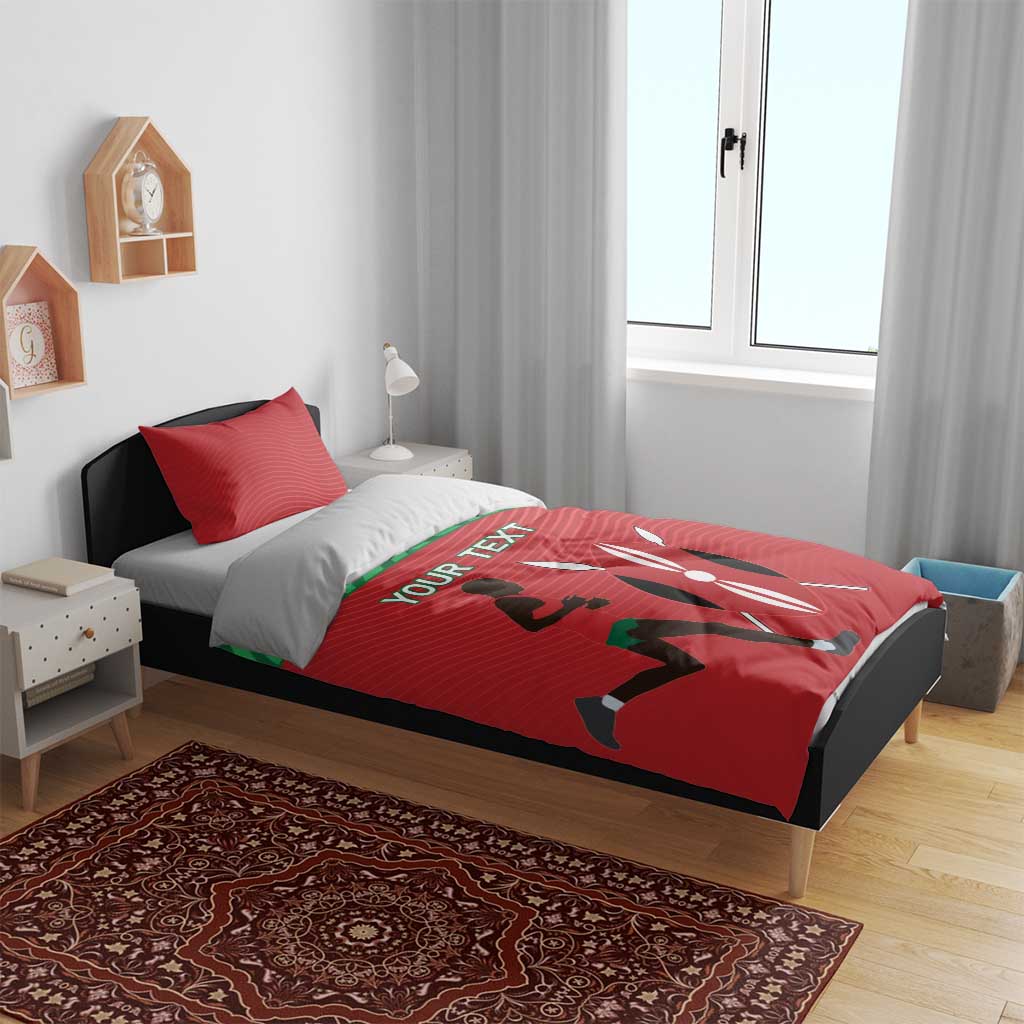 Custom Afro Athletics Kenya Bedding Set Kenyan Runner - Maasai Shield LT15