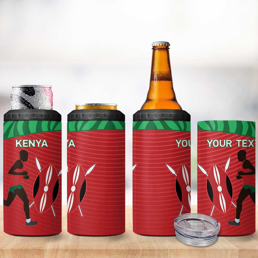 Custom Afro Athletics Kenya 4 in 1 Can Cooler Tumbler Kenyan Runner - Maasai Shield LT15