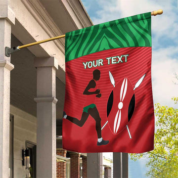 Custom Afro Athletics Kenya Garden Flag Kenyan Runner - Maasai Shield LT15