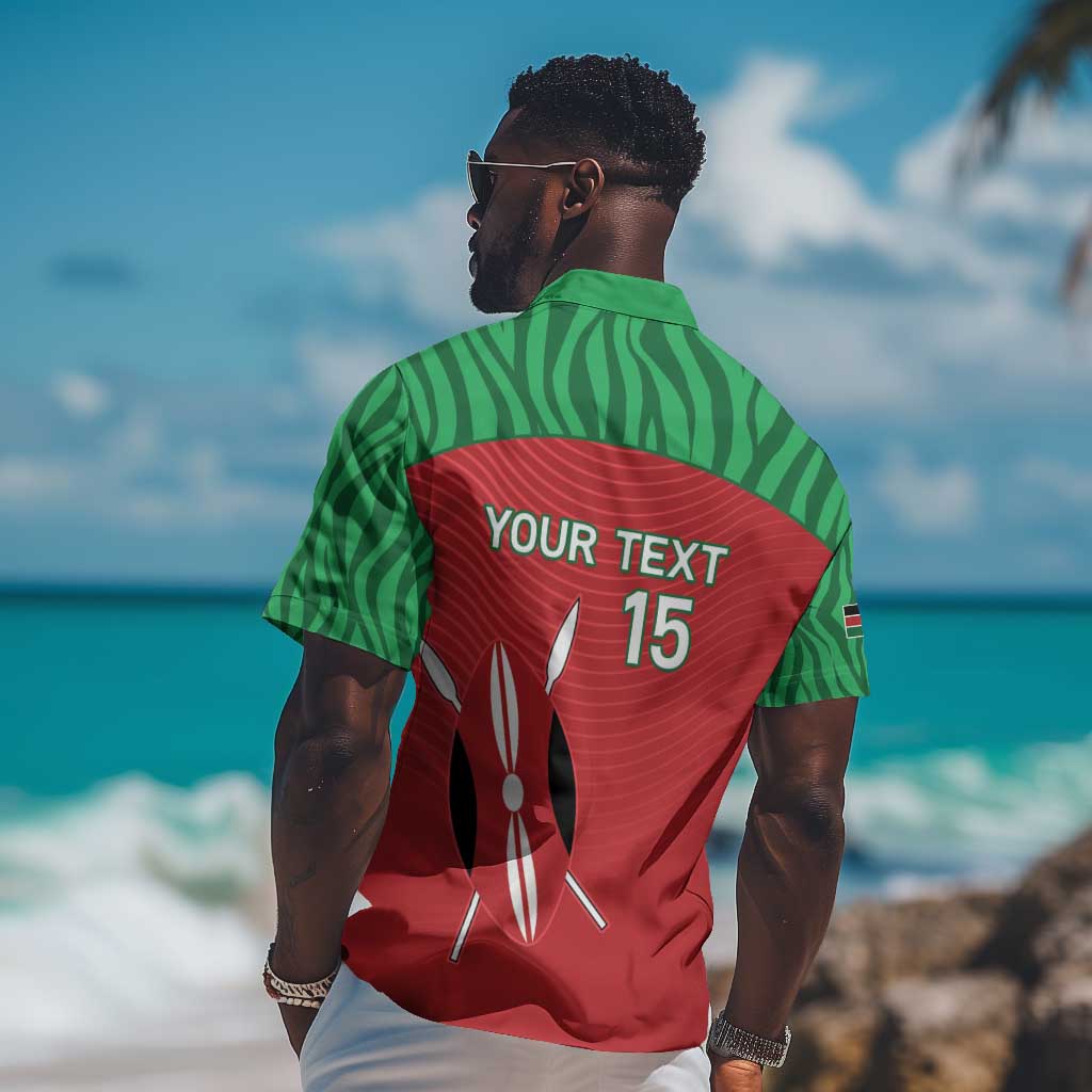 Custom Afro Athletics Kenya Hawaiian Shirt Kenyan Runner - Maasai Shield LT15