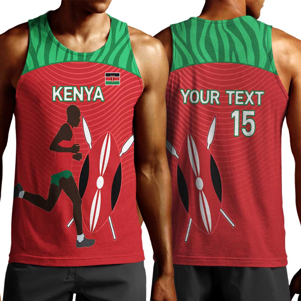 Custom Afro Athletics Kenya Men Tank Top Kenyan Runner - Maasai Shield LT15