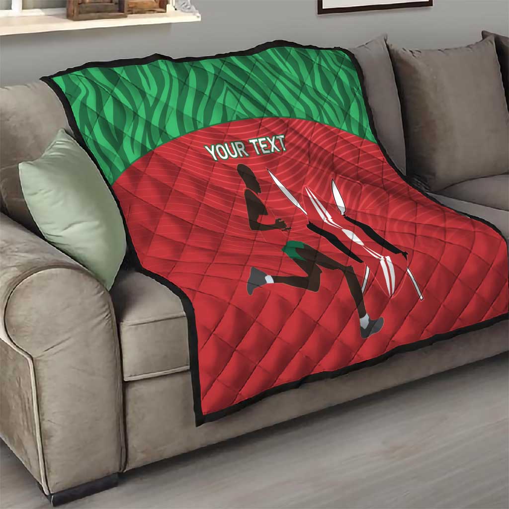 Custom Afro Athletics Kenya Quilt Kenyan Runner - Maasai Shield LT15