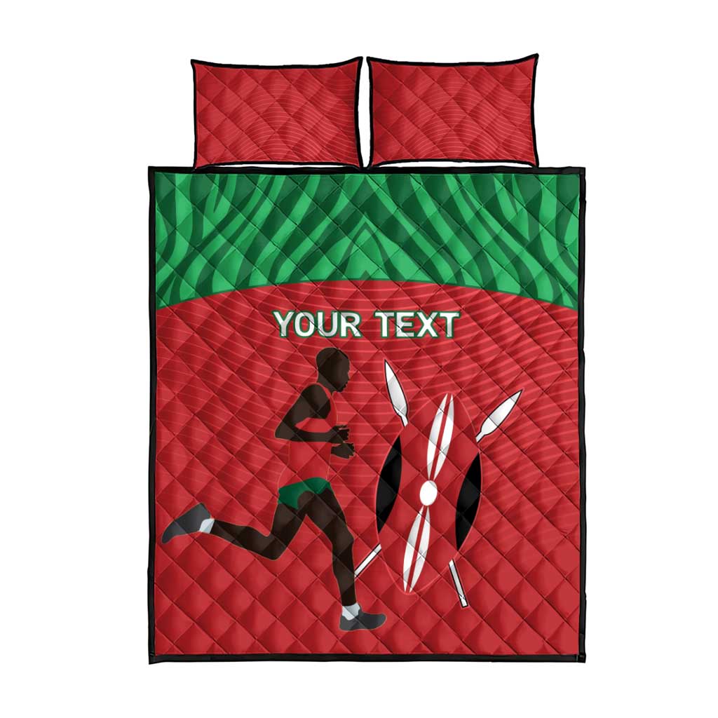 Custom Afro Athletics Kenya Quilt Bed Set Kenyan Runner - Maasai Shield LT15