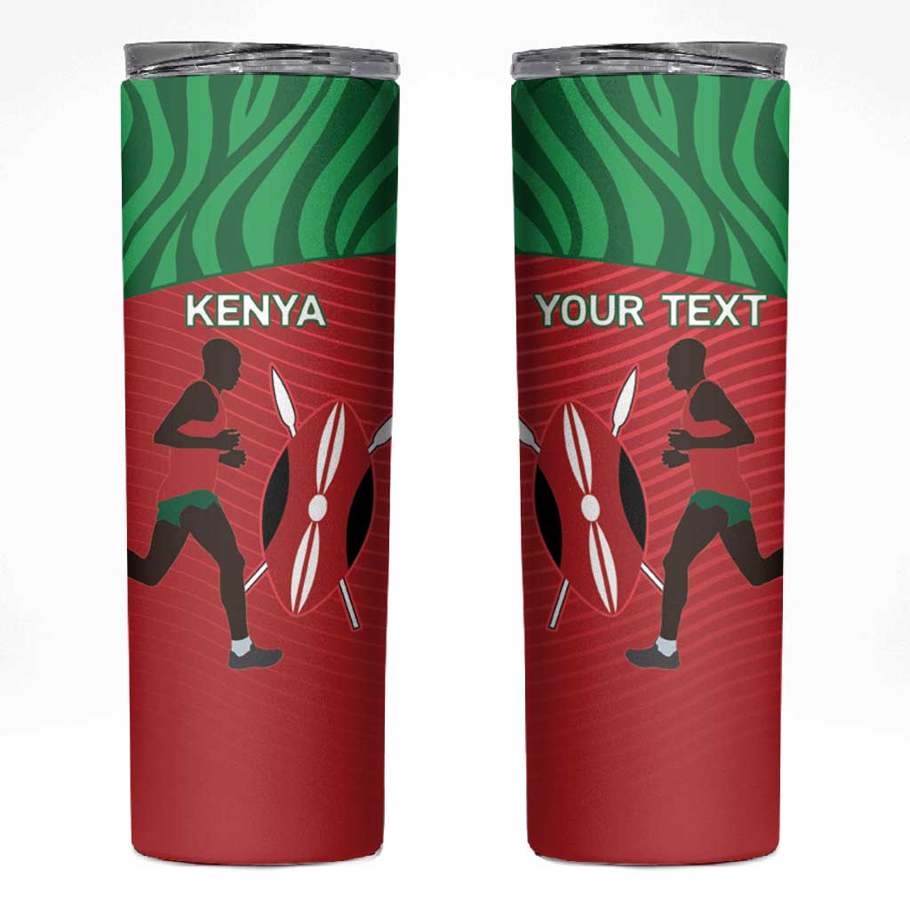 Custom Afro Athletics Kenya Skinny Tumbler Kenyan Runner - Maasai Shield LT15
