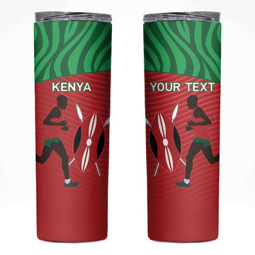 Custom Afro Athletics Kenya Skinny Tumbler Kenyan Runner - Maasai Shield LT15