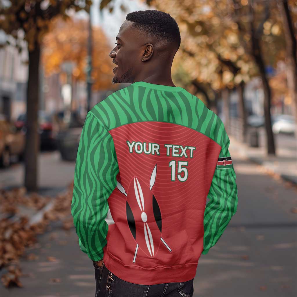 Custom Afro Athletics Kenya Sweatshirt Kenyan Runner - Maasai Shield LT15