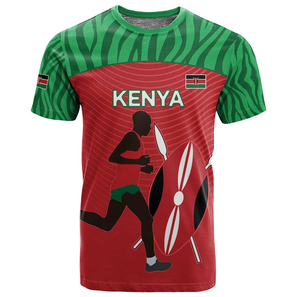 Custom Afro Athletics Kenya T shirt Kenyan Runner - Maasai Shield LT15