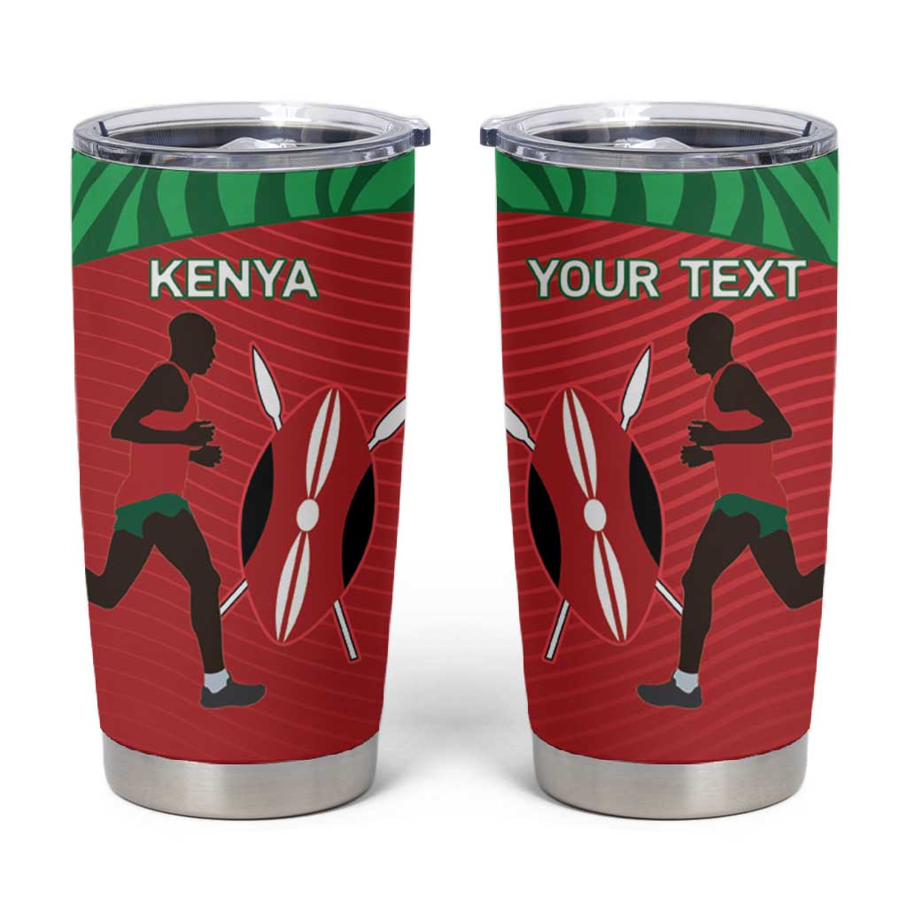 Custom Afro Athletics Kenya Tumbler Cup Kenyan Runner - Maasai Shield LT15