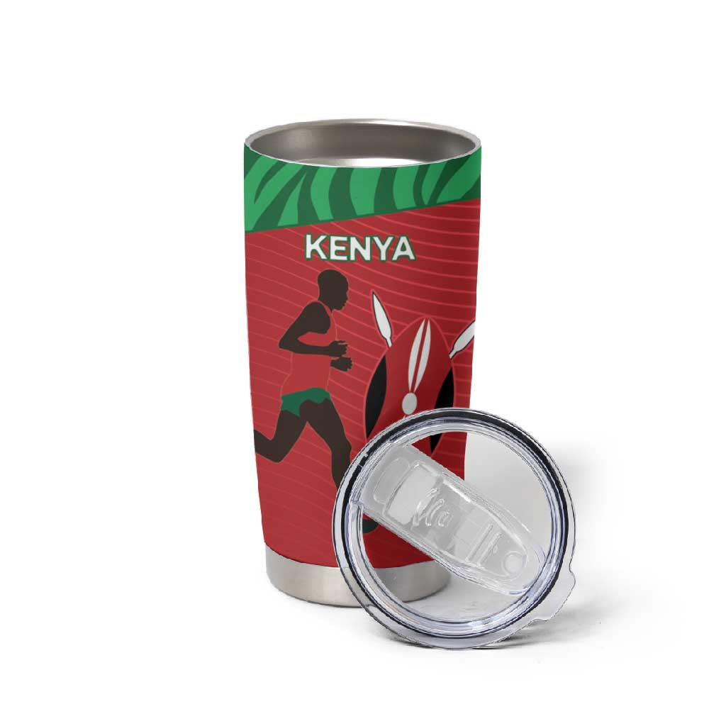 Custom Afro Athletics Kenya Tumbler Cup Kenyan Runner - Maasai Shield LT15