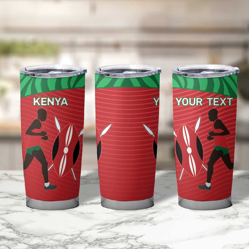 Custom Afro Athletics Kenya Tumbler Cup Kenyan Runner - Maasai Shield LT15