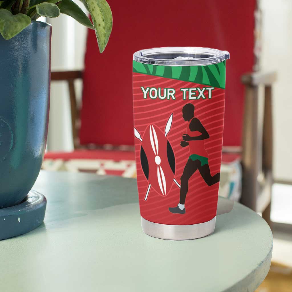 Custom Afro Athletics Kenya Tumbler Cup Kenyan Runner - Maasai Shield LT15