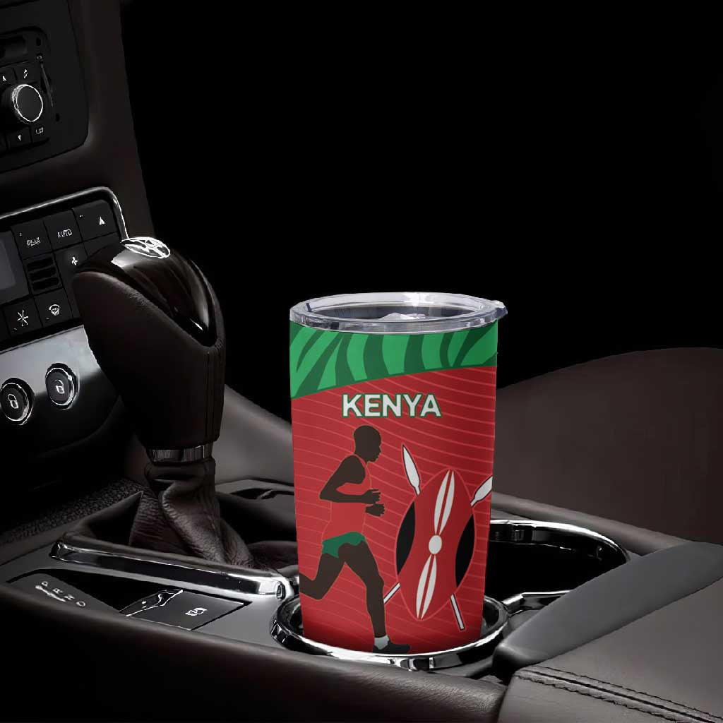 Custom Afro Athletics Kenya Tumbler Cup Kenyan Runner - Maasai Shield LT15