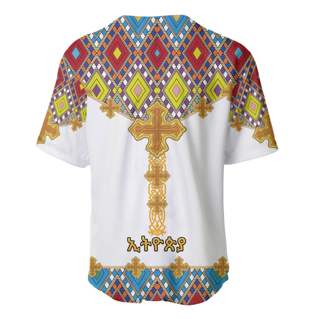 Happy Ethiopian Timkat Baseball Jersey Cross Mix Tilet Pattern LT15