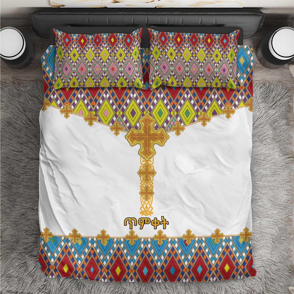 Happy Ethiopian Timkat Bedding Set Cross Mix Tilet Pattern LT15