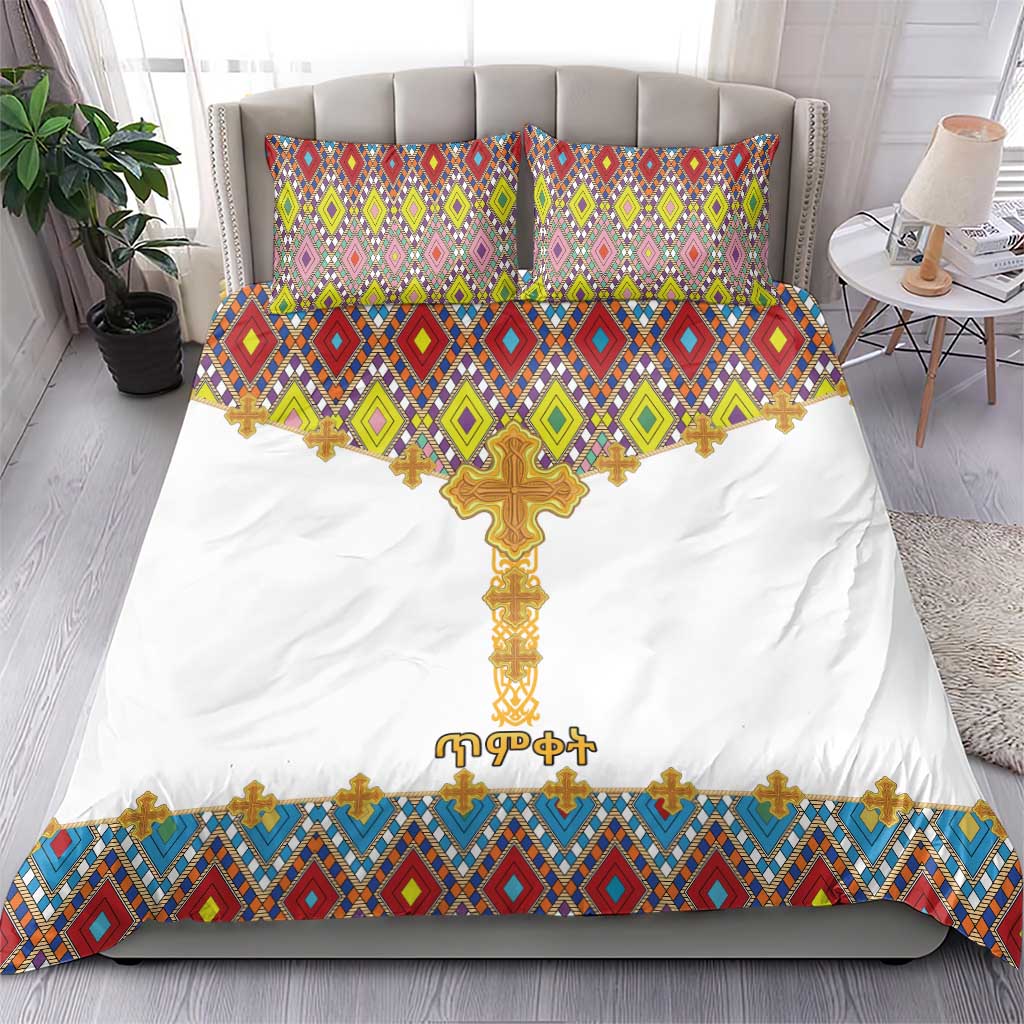Happy Ethiopian Timkat Bedding Set Cross Mix Tilet Pattern LT15