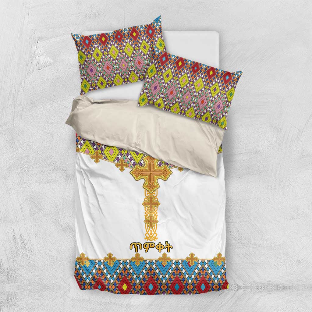 Happy Ethiopian Timkat Bedding Set Cross Mix Tilet Pattern LT15