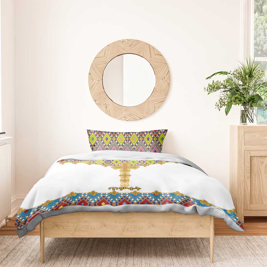 Happy Ethiopian Timkat Bedding Set Cross Mix Tilet Pattern LT15