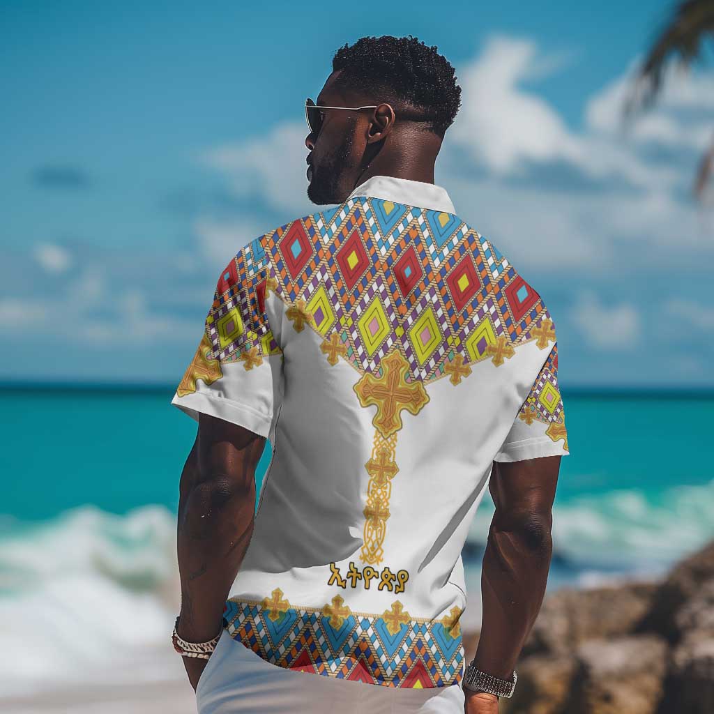 Happy Ethiopian Timkat Hawaiian Shirt Cross Mix Tilet Pattern LT15