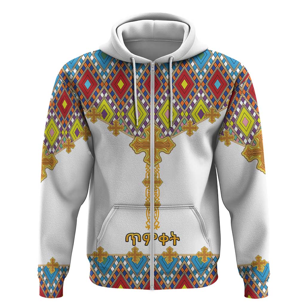 Ethiopian Epiphany Hoodie Cross Mix Tilet Pattern LT15