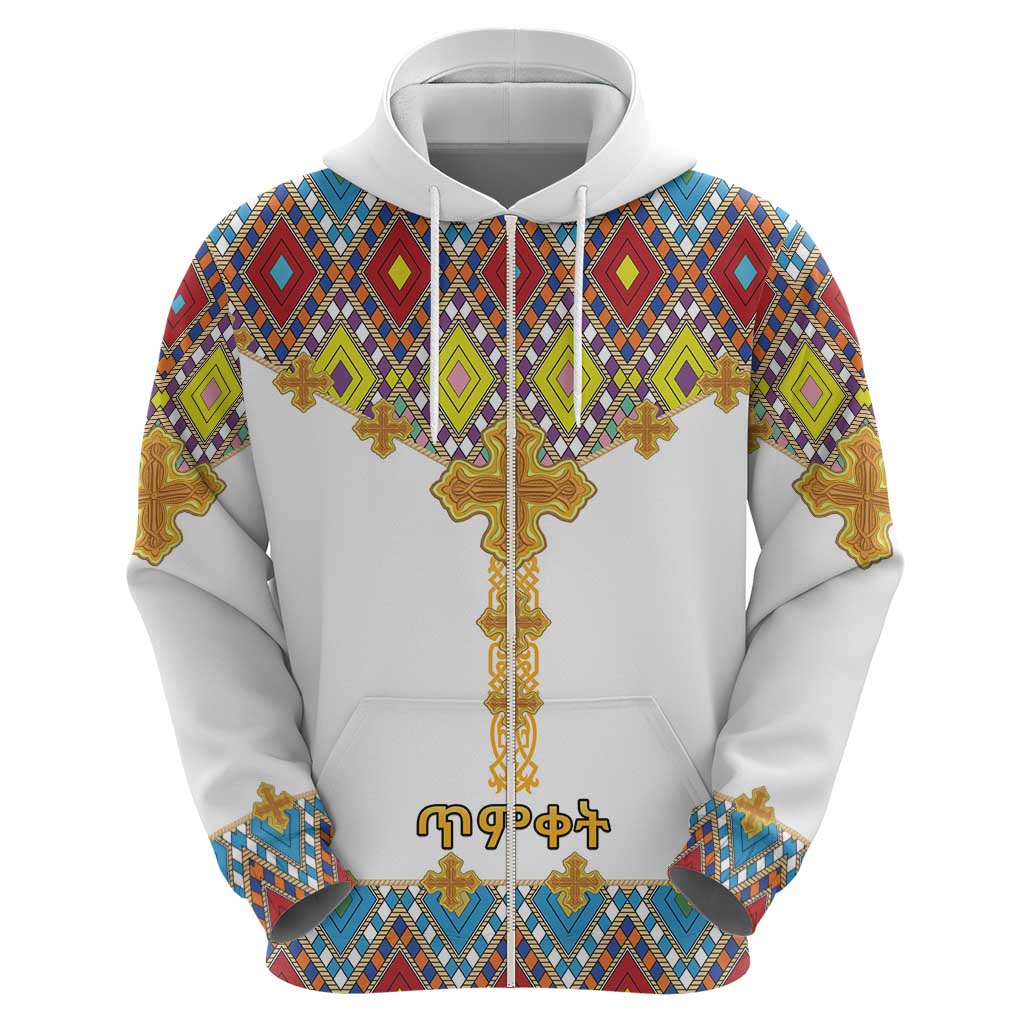 Ethiopian Epiphany Hoodie Cross Mix Tilet Pattern LT15