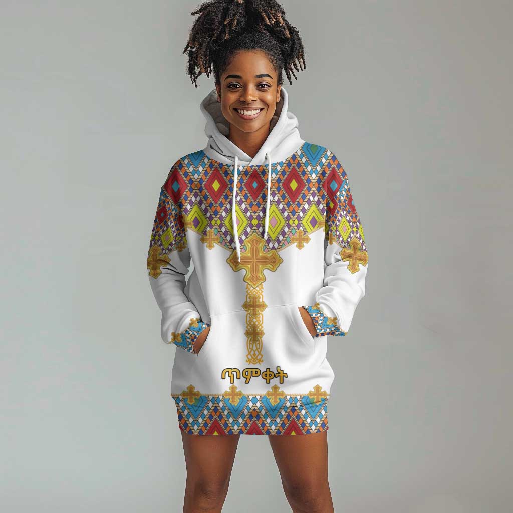Happy Ethiopian Timkat Hoodie Dress Cross Mix Tilet Pattern LT15