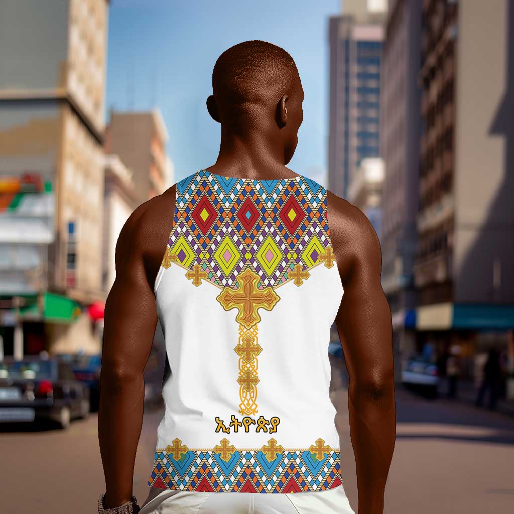 Happy Ethiopian Timkat Men Tank Top Cross Mix Tilet Pattern LT15