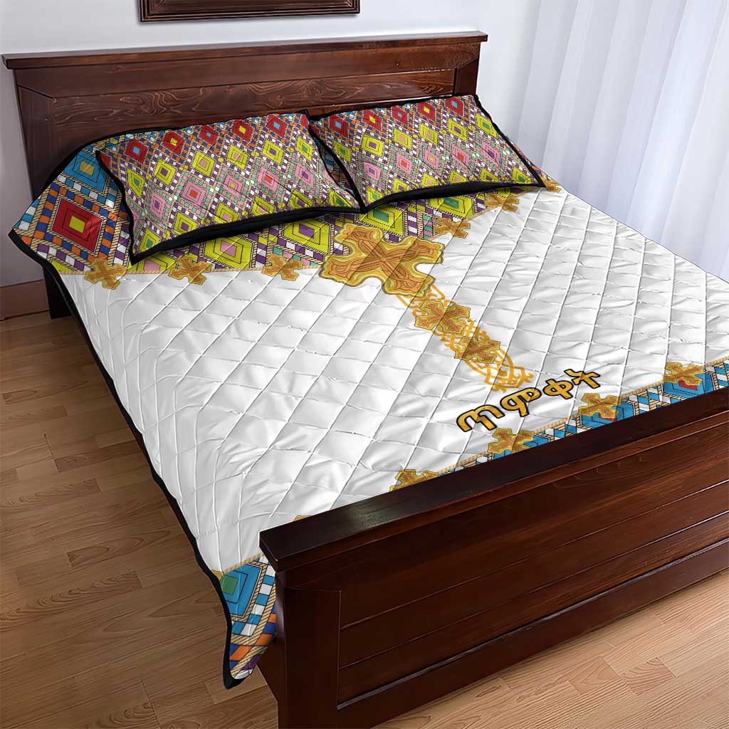 Happy Ethiopian Timkat Quilt Bed Set Cross Mix Tilet Pattern LT15