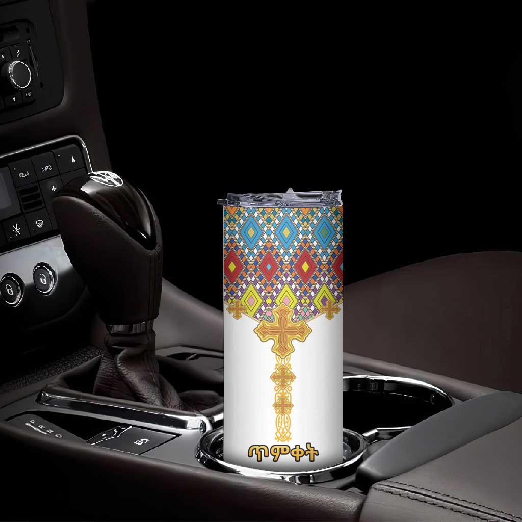Happy Ethiopian Timkat Skinny Tumbler Cross Mix Tilet Pattern LT15