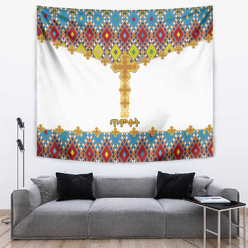 Happy Ethiopian Timkat Tapestry Cross Mix Tilet Pattern LT15
