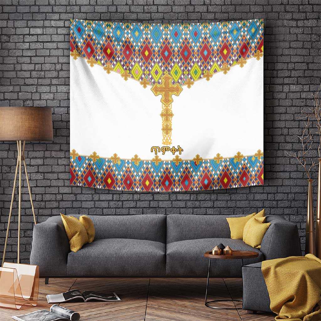 Happy Ethiopian Timkat Tapestry Cross Mix Tilet Pattern LT15