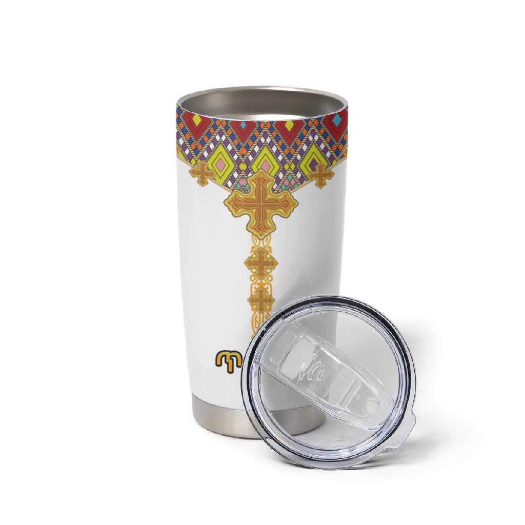 Happy Ethiopian Timkat Tumbler Cup Cross Mix Tilet Pattern LT15