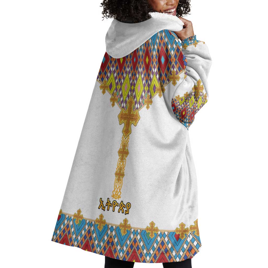 Happy Ethiopian Timkat Wearable Blanket Hoodie Cross Mix Tilet Pattern LT15